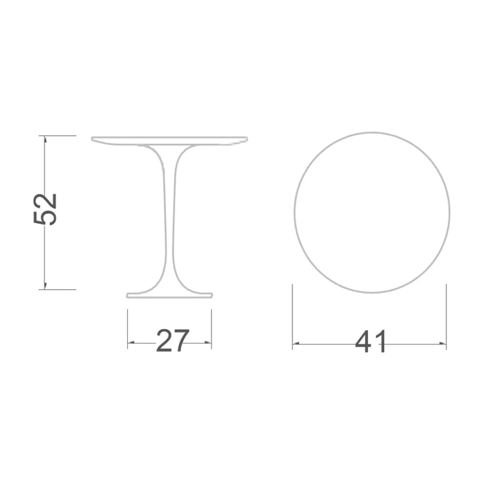 Tulpen-Couchtisch Eero Saarinen H 52 aus weißem Flüssiglaminat, hergestellt in Italien – Scharlachrot Viadurini
