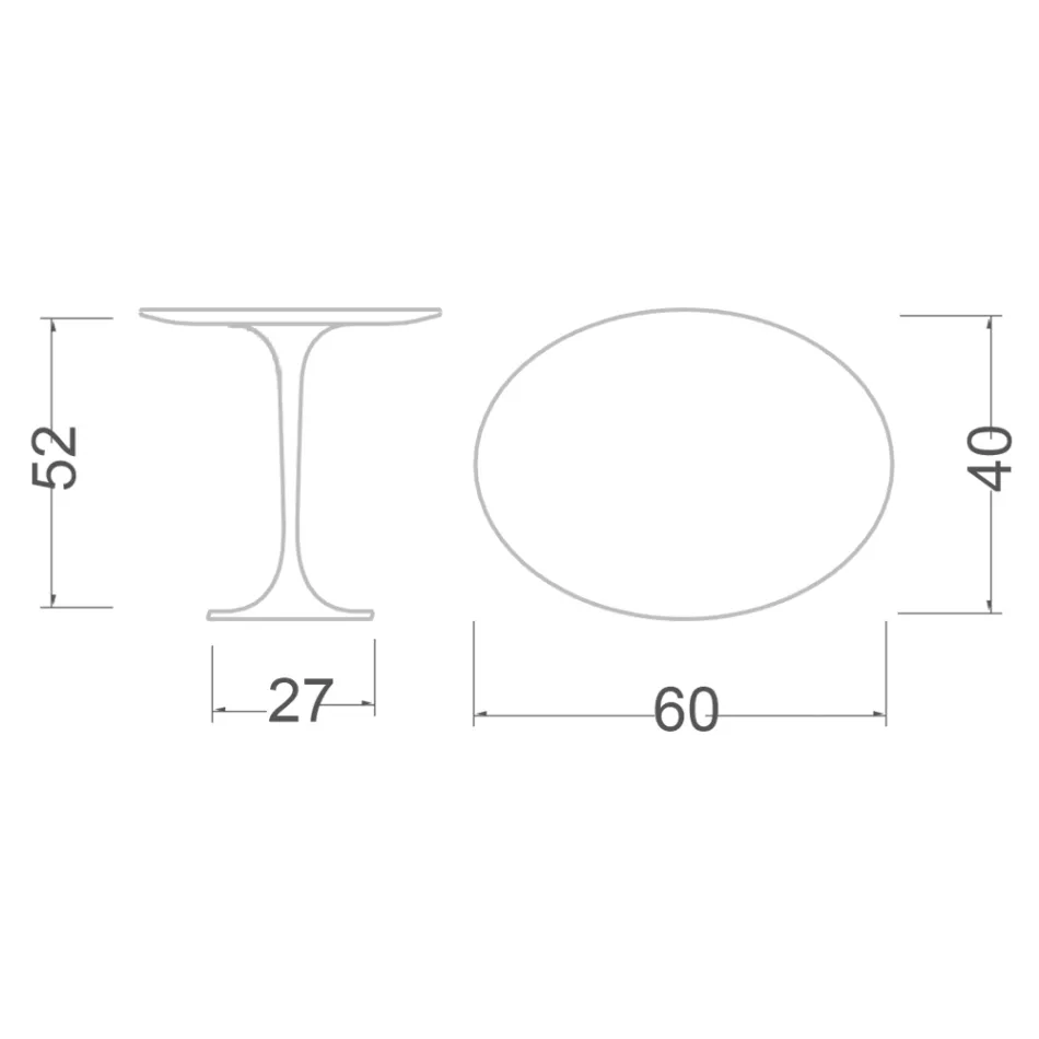 Tulip Couchtisch Eero Saarinen H 52 Oval aus grünem Alpi-Marmor, hergestellt in Italien Viadurini