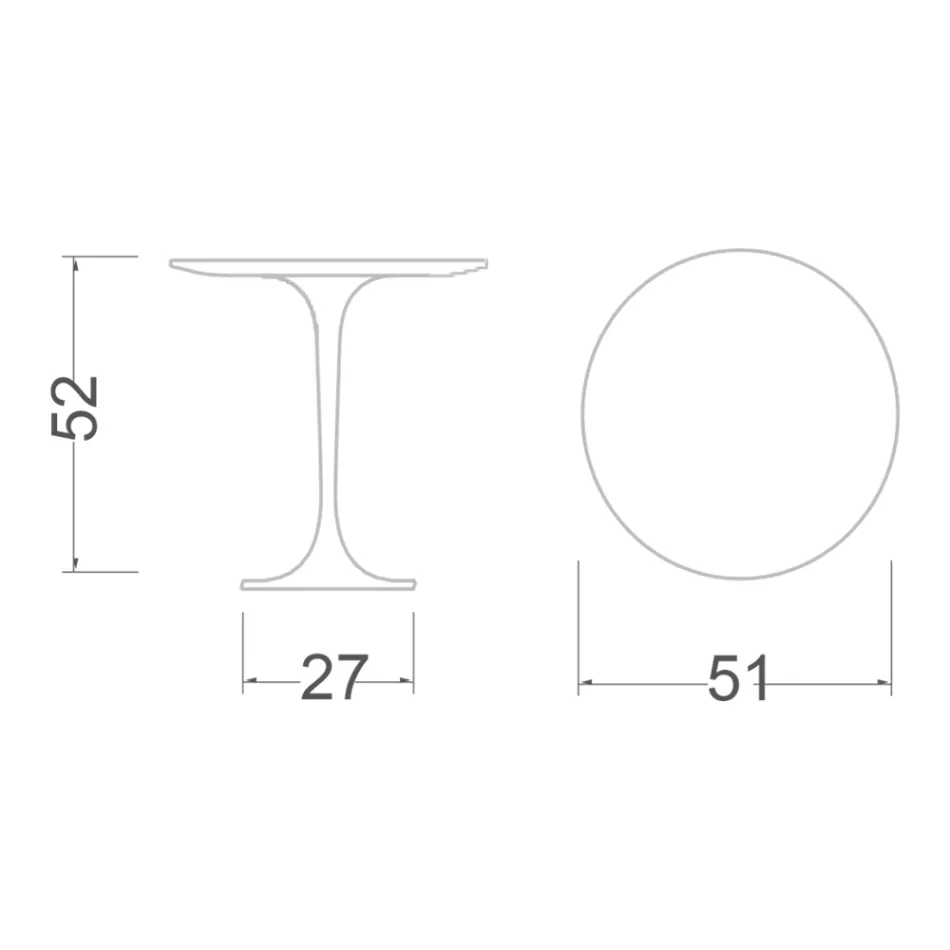 Tulpen-Couchtisch Eero Saarinen H 52 rund aus grünem Alpi-Marmor, hergestellt in Italien – Scharlachrot Viadurini