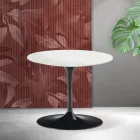 Saarinen Tulip Couchtisch H 39 cm in Mattweiß Florim Keramik - Scharlachrot Viadurini