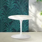 Saarinen Tulip Couchtisch H 39 cm in glänzendem Calacatta Gold Florim Keramik - Scharlachrot Viadurini