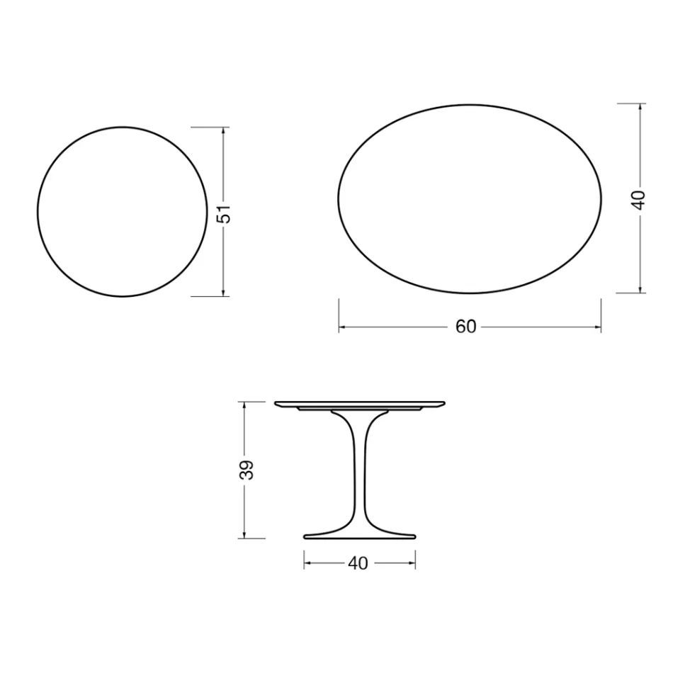 Saarinen Tulip Couchtisch H 39 cm in glänzender Statuario Florim Keramik - Scharlachrot Viadurini