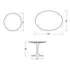 Saarinen Tulip Couchtisch H 39 cm in Florim Statuario Mattkeramik - Scharlachrot Viadurini