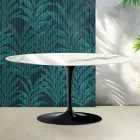 Saarinen Tulip Couchtisch H 41 cm in glänzender Statuario Florim Keramik - Scharlachrot Viadurini