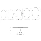 Saarinen Tulip Couchtisch H 41 cm in glänzender Statuario Florim Keramik - Scharlachrot Viadurini