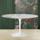 Tulip Saarinen Couchtisch H 41 mit Arabescato-Marmorplatte, hergestellt in Italien Viadurini
