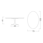 Tulip Saarinen Couchtisch H 41 mit ovaler Platte aus weißem Flüssiglaminat, hergestellt in Italien – Scharlachrot Viadurini