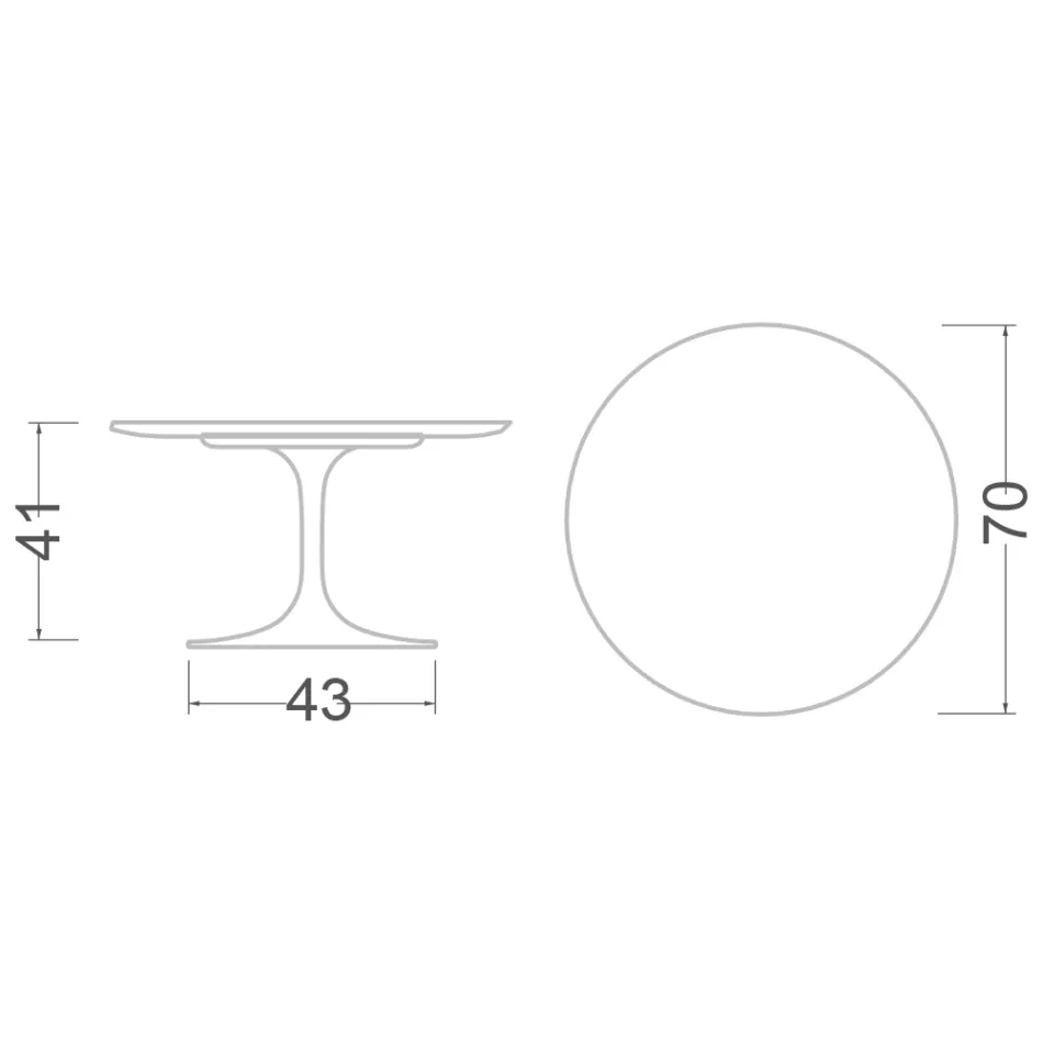 Tulip Saarinen Couchtisch H 41 mit runder Caracatta-Goldmarmorplatte Viadurini