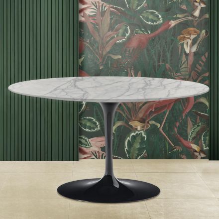Tulip Saarinen Couchtisch H 41 aus Statuarietto Carrara Marmor, hergestellt in Italien – Scharlachrot Viadurini