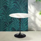 Saarinen Tulip Couchtisch H 52 cm in Florim Calacatta Gold Gloss Keramik - Scharlachrot Viadurini