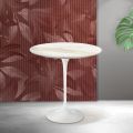 Saarinen Tulip Couchtisch H 52 cm in Florim Calacatta Gold Matt Keramik - Scharlachrot