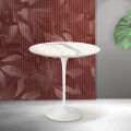 Saarinen Tulip Couchtisch H 52 cm in Florim Statuario Mattkeramik - Scharlachrot