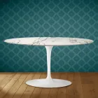 Saarinen Tulip Couchtisch, oval, Höhe 41 Zoll, Keramik Aura 22, hergestellt in Italien - Scharlachrot Viadurini