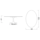 Saarinen Tulip Couchtisch, oval, Höhe 41 Zoll, Keramik Aura 22, hergestellt in Italien - Scharlachrot Viadurini