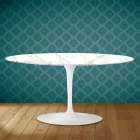 Tulip Saarinen Ovaler Couchtisch H 41 aus Entzo-Keramik, hergestellt in Italien – Scharlachrot Viadurini