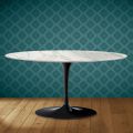 Saarinen Tulpen-Couchtisch, oval, H 41 cm, glänzende Keramik, hergestellt in Italien - Scharlachrot