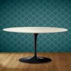 Saarinen Tulpen-Couchtisch, oval, H 41 cm, Marmorio-Keramik, hergestellt in Italien - Scharlachrot Viadurini