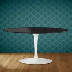 Saarinen Ovaler Tulpen-Couchtisch H 41 in Somnia Keramik, hergestellt in Italien - Scharlachrot Viadurini