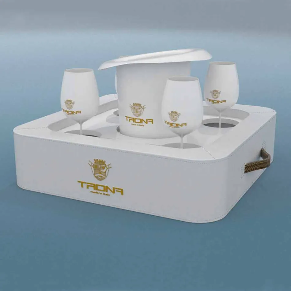 Couchtisch - Floating Tablardesign Kunstleder nautische Trona Viadurini