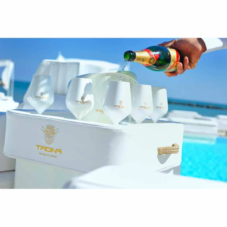 Kaffeetisch - Schwimmwanne aus Kunstleder und Plexiglas nautischen Trona Viadurini