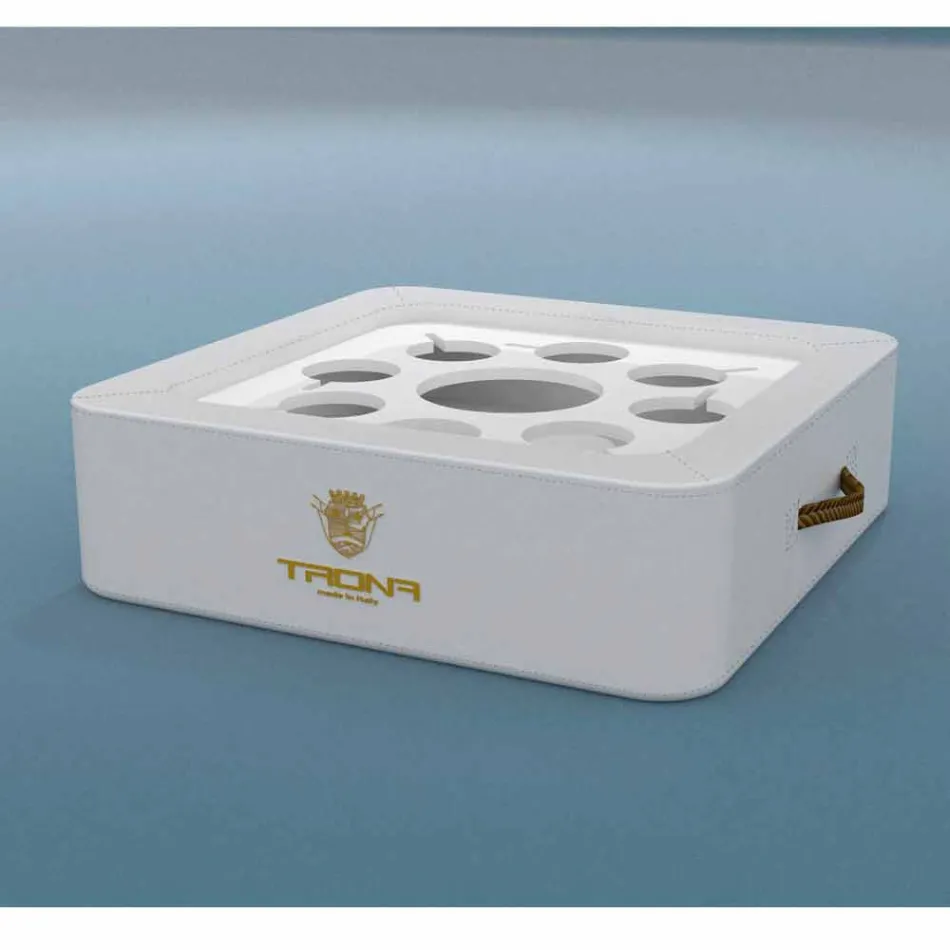 Kaffeetisch - Schwimmwanne aus Kunstleder und Plexiglas nautischen Trona Viadurini