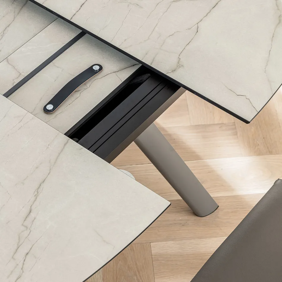 Ausziehbarer Fasstisch bis 170 cm aus geschichtetem HPL - Convivio Viadurini