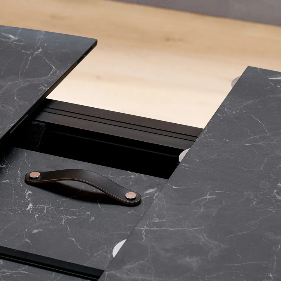 Ausziehbarer Fasstisch bis 170 cm aus geschichtetem HPL - Convivio Viadurini