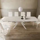 Ausziehbarer Fasstisch auf 240 oder 280 cm aus HPL und Metall - Geschenk Viadurini