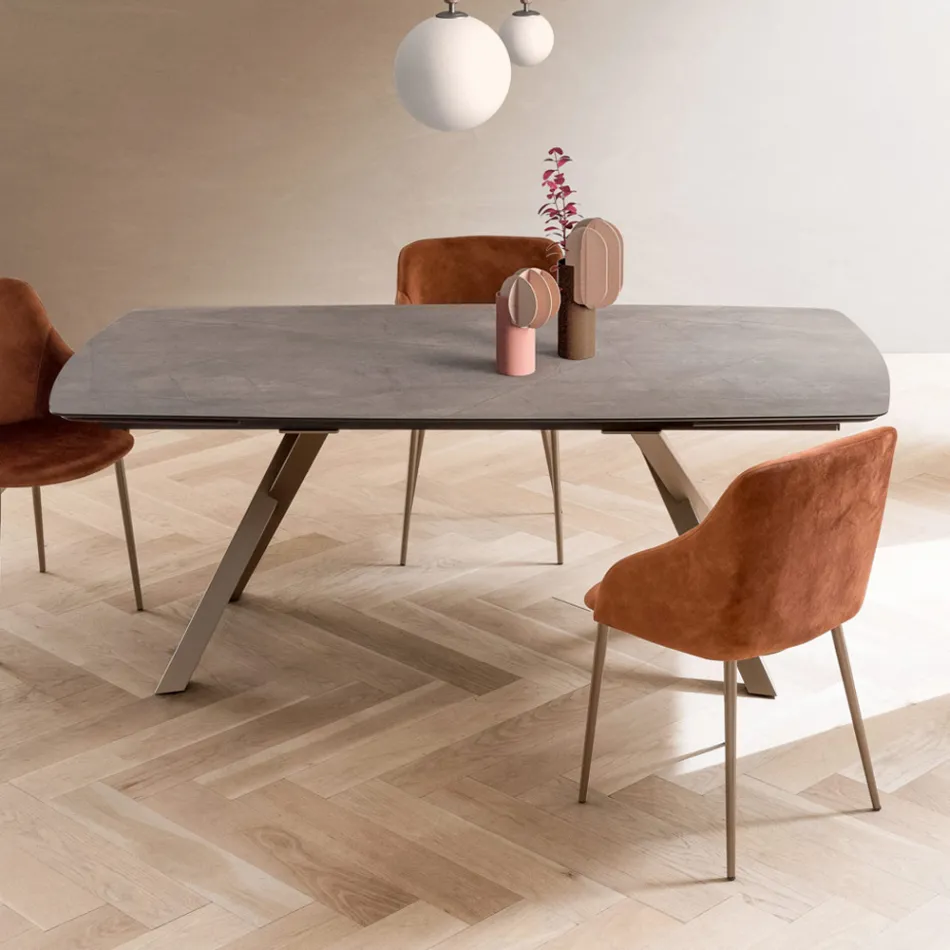 Ausziehbarer Fasstisch auf 240 oder 280 cm aus geschichtetem HPL - Dialogo Viadurini