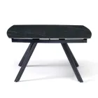 Ausziehtisch 140/210 x 90 cm aus Sinterstein mit Marmoroptik - Atrium Viadurini