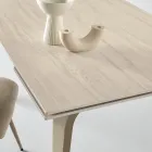 Ausziehbarer Tisch 160/240 x 90 cm aus Sinterstein mit Marmoroptik - Samus Viadurini