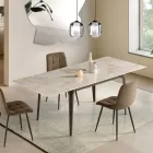 Ausziehbarer Tisch 160/240 x 90 cm aus Sinterstein mit Marmoroptik - Samus Viadurini