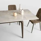 Ausziehbarer Tisch 160/240 x 90 cm aus Sinterstein mit Marmoroptik - Samus Viadurini