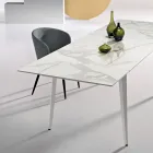 Ausziehbarer Tisch 160/240 x 90 cm aus Sinterstein mit Marmoroptik - Samus Viadurini