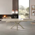 Ausziehtisch 160/240 x 91 cm aus Sinterstein mit Marmoroptik - Palazzo Viadurini