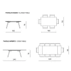 Ausziehbarer Tisch 160/240 x 91 cm aus Rauchglas mit schwarzem Metallgestell - Säule Viadurini