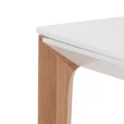 Ausziehbarer Tisch auf 180 cm mit Beinen aus massiver Eiche und rutheniumfarbenem Holz Viadurini