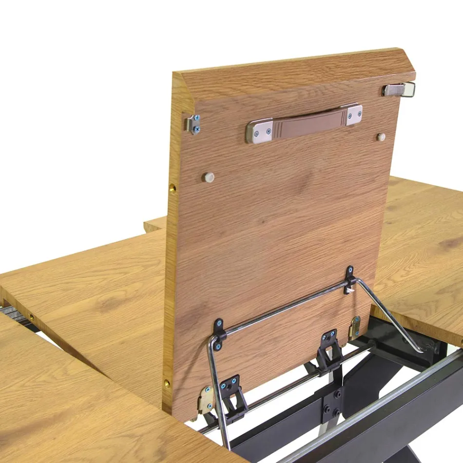 Ausziehbarer Tisch 180 cm in MDF-Holzoptik mit geprägter Maserung - Schaumstoff Viadurini