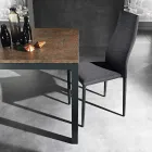 Ausziehbarer Tisch bis 180 cm aus anthrazitfarbenem Metall Made in Italy - Beatrise Viadurini