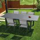 Ausziehbarer Tisch 180 cm oder 220 cm mit gehärteter Glasplatte - Cartellina Viadurini