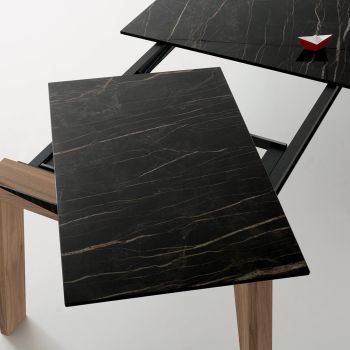 Ausziehbarer Tisch auf 2,4 m aus Massivholz und Keramikplatte - Antares