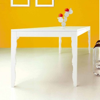 Ausziehbarer Tisch aus weiß lackiertem Holz bis 2,5 m mit gedrehten Beinen - Konzept