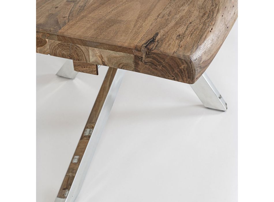 Ausziehbarer Tisch bis 2,6 m aus handgefertigtem Holz Homemotion - Plutarco Viadurini