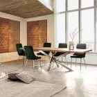 Ausziehbarer Tisch bis 2,6 m aus handgefertigtem Holz Homemotion - Plutarco Viadurini