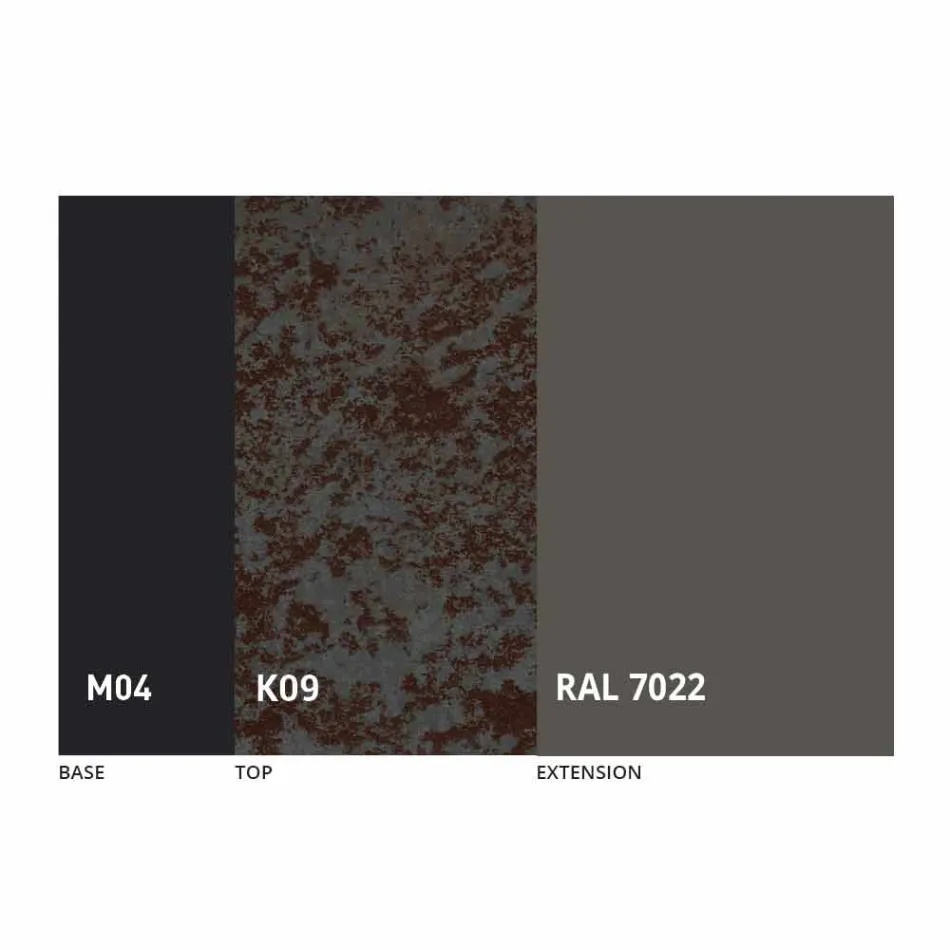 Ausziehbarer Esstisch auf 2,8 m mit Keramik- und Metallbeinen - Paoluccio Viadurini