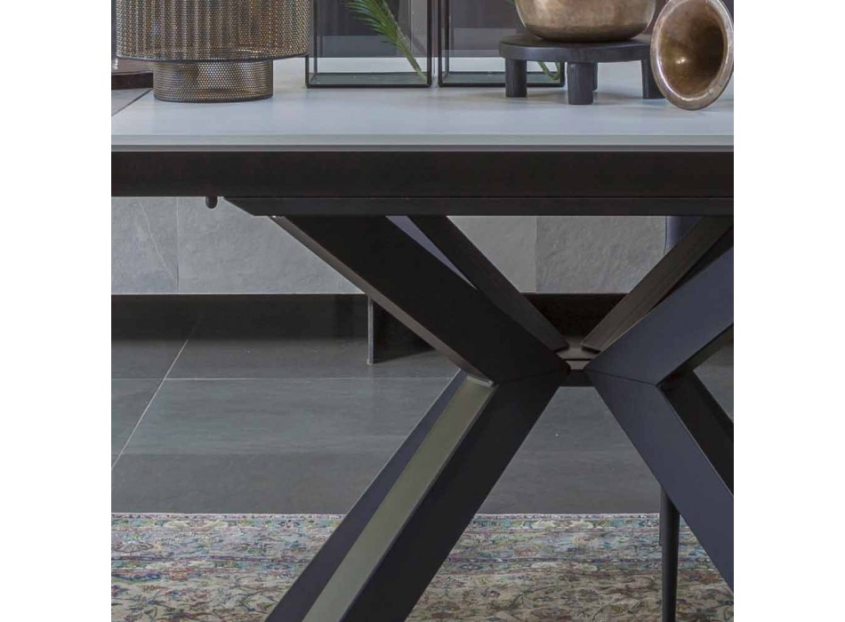 Ausziehbarer Esstisch auf 2,8 m mit Keramik- und Metallbeinen - Paoluccio