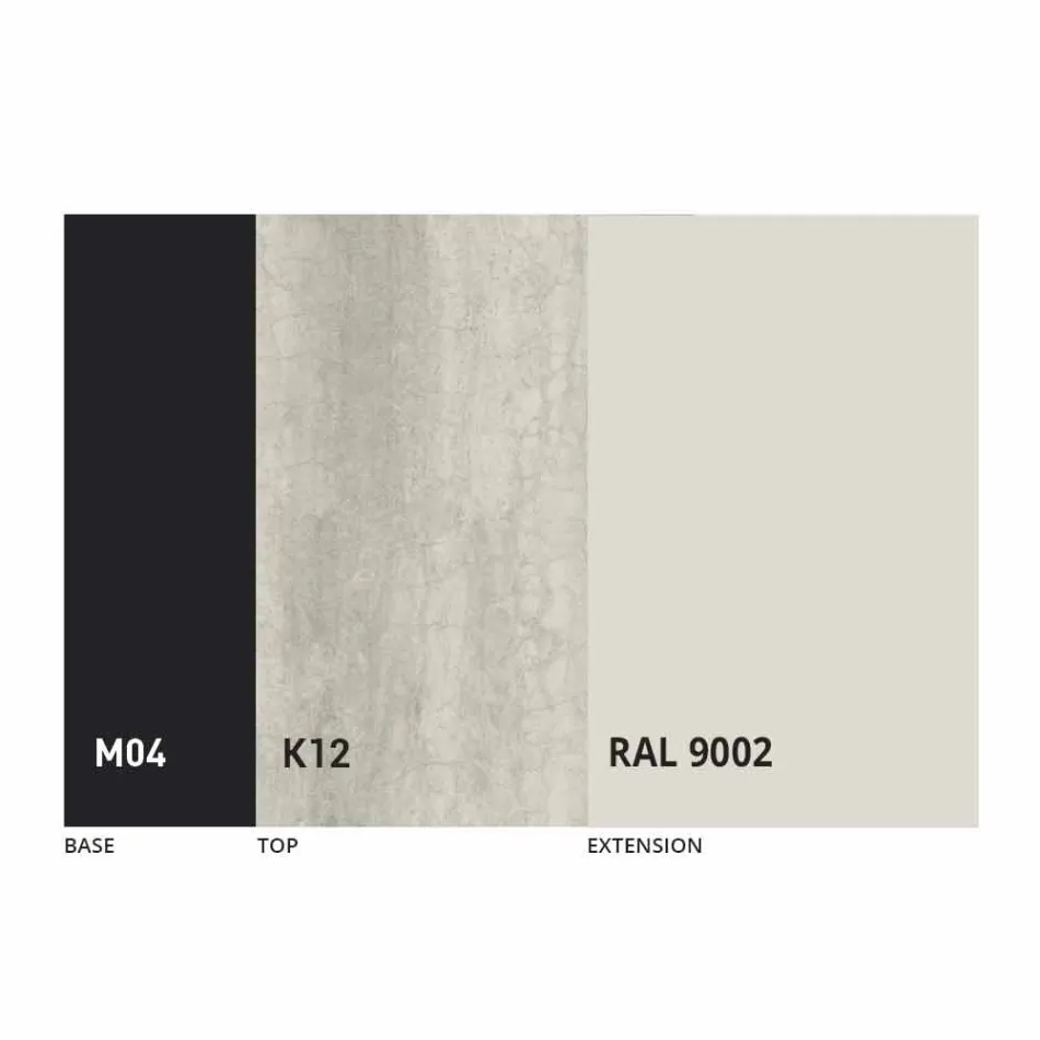 Ausziehbarer Esstisch auf 2,8 m mit Keramik- und Metallbeinen - Paoluccio Viadurini