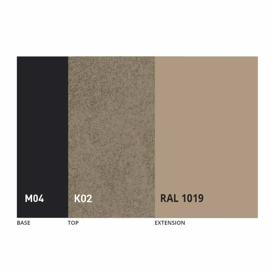 Ausziehbarer Esstisch auf 2,8 m mit Keramik- und Metallbeinen - Paoluccio Viadurini