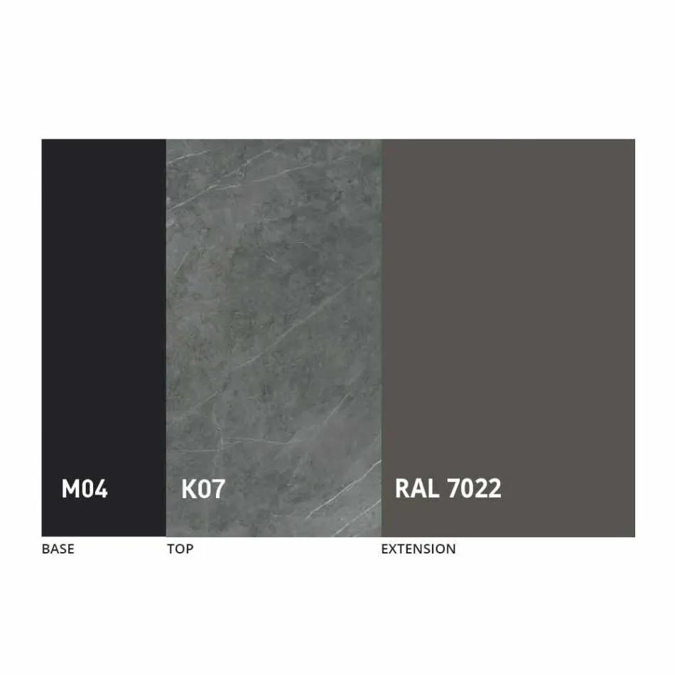 Ausziehbarer Esstisch auf 2,8 m mit Keramik- und Metallbeinen - Paoluccio Viadurini