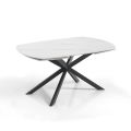 Ausziehbarer Tisch auf 200 cm schwarzem Stahlgestell – Torio